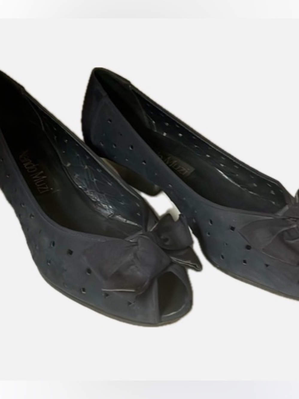 Nando Muzi Women’s Navy Blue Low Heel Open-toed Shoe